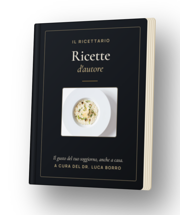 Mockup del ricettario per il follow-up post-soggiorno